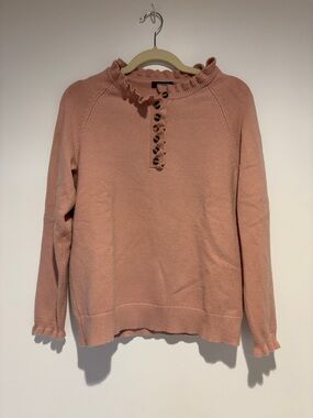 BTFBM Pink Ruffled Hem Sweater